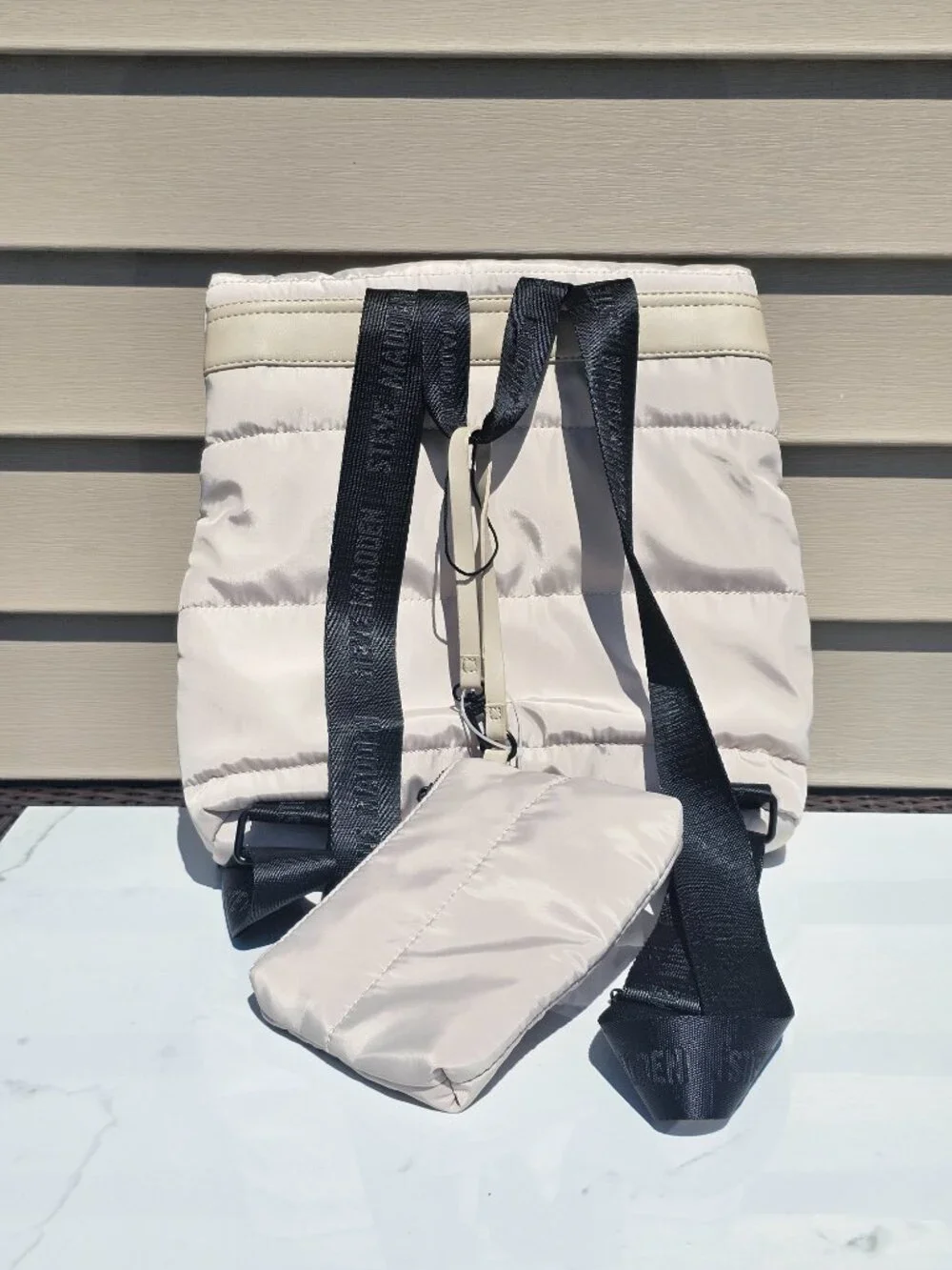 Steve Madden Quilted Puffer Backpack w/ Wallet